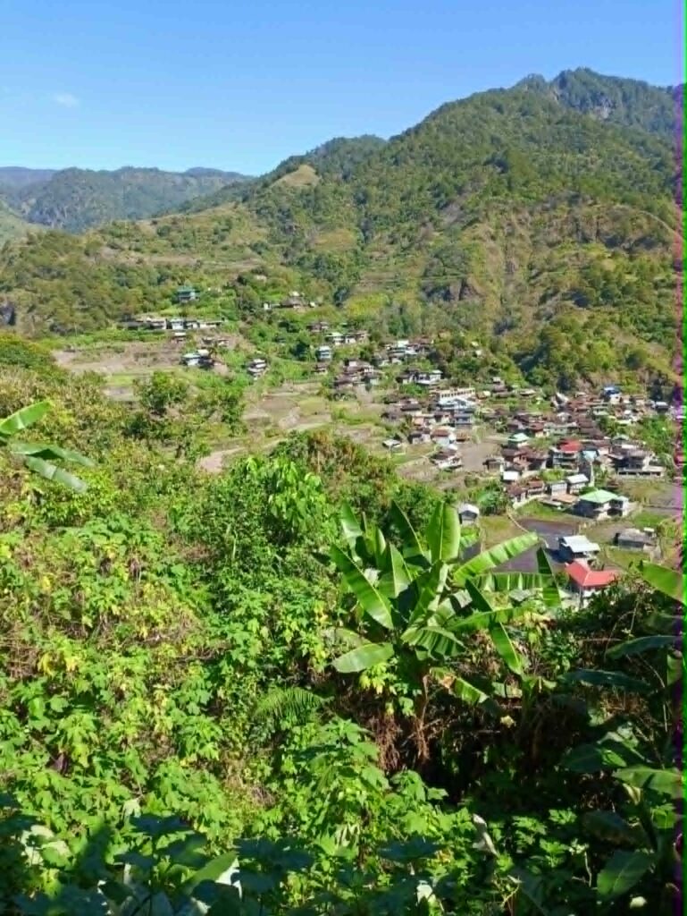 Rural mountain community in the Philippines with scattered houses