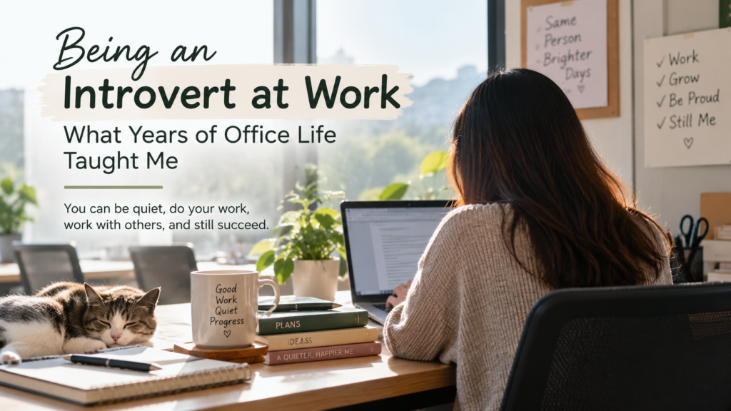 Introvert at work quietly working at an office desk